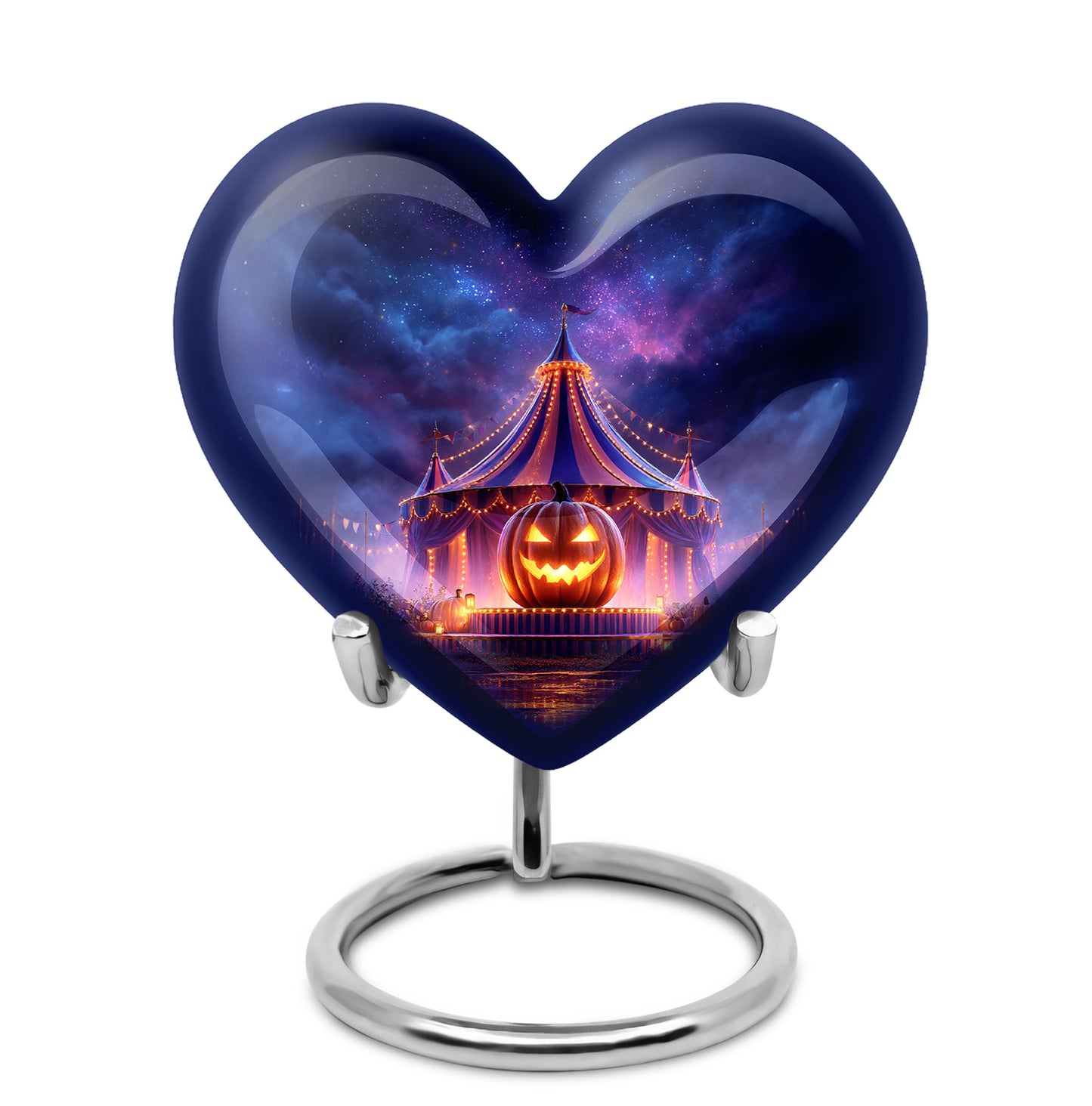 Blue Stately Halloween Cremation Urns for Human Ashes - 10-inch, 200 cu in - Yatskia
