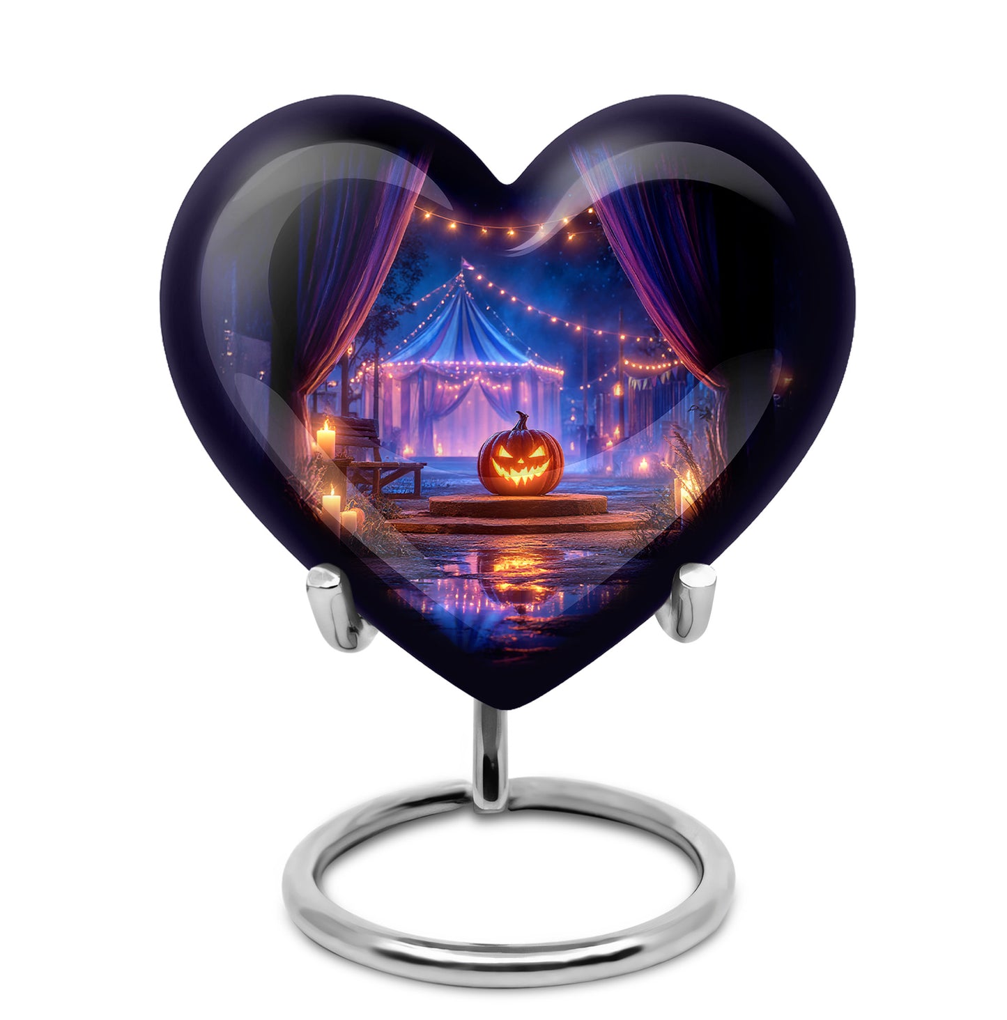 Remarkable Halloween Memorial Cremation Urns - Black 10-inch, 200 cu in - Yatskia