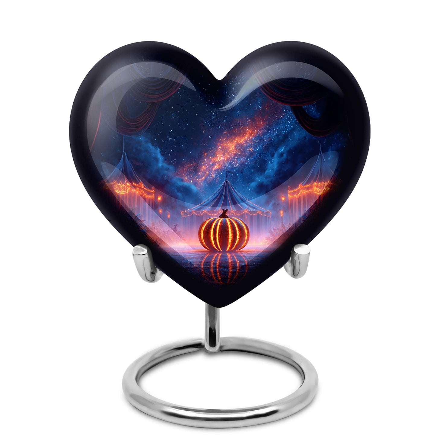 Blue Resounding Halloween Memorial Urn for Ashes - 10-inch, 200 cu in - Yatskia