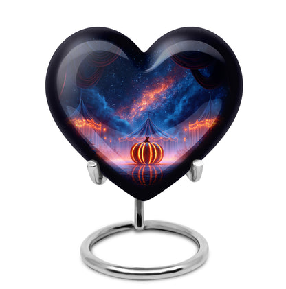 Blue Resounding Halloween Memorial Urn for Ashes - 10-inch, 200 cu in - Yatskia