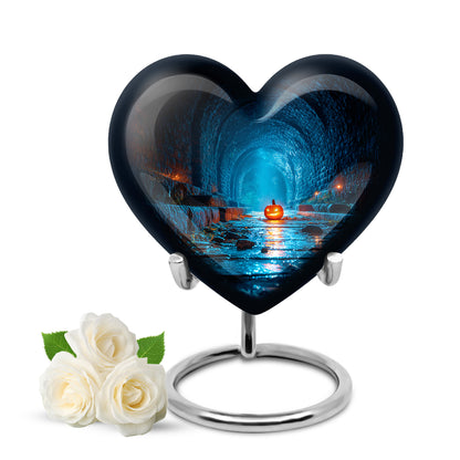 Everlasting Black Halloween Passage Urn for Human Ashes - 10-inch, 200 cu in - Yatskia