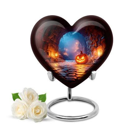 Personalized Black Steadfast Halloween Cremation Urns for Human Ashes - 10-inch, 200 cu in - Yatskia