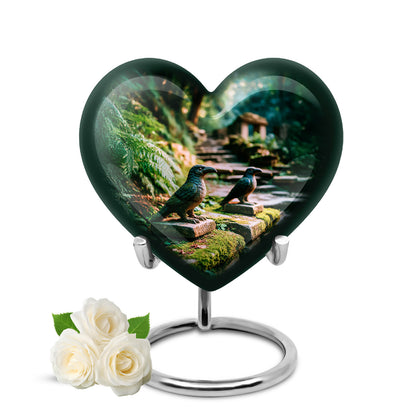 Personalized Refined Hornbill Cremation Urns - Green 10-inch, 200 cu in - Yatskia