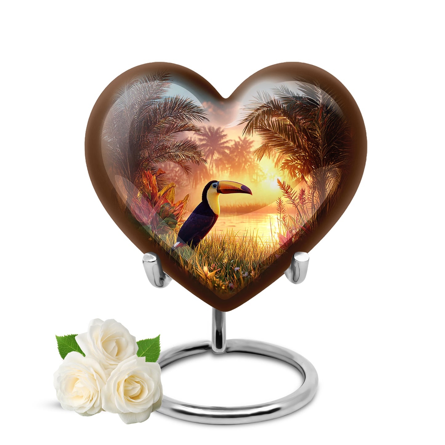 Personalized Teal Hornbill Cremation Urns for Ashes - Enchanting 10-inch - Yatskia