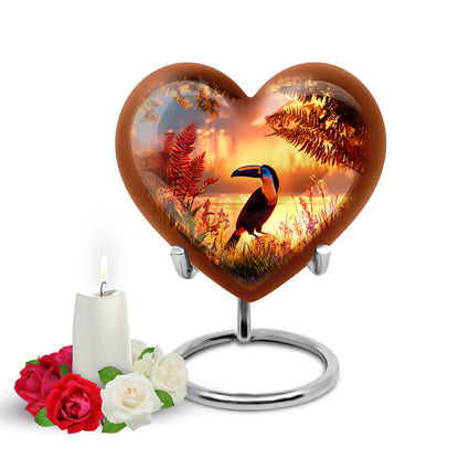 Hallowed Hornbill Cremation Urns for Human Ashes - Red 10-inch - Yatskia
