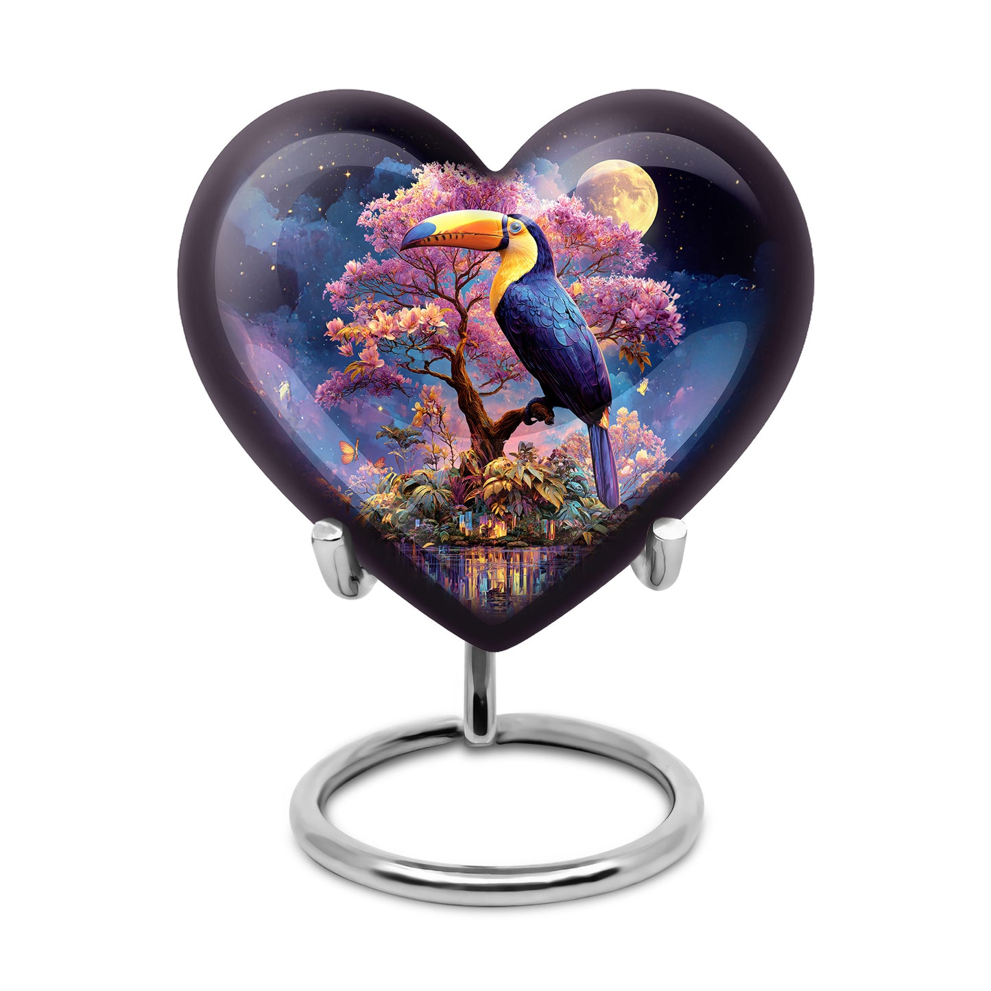 Blue Hornbill Reflection Cremation Urns for Human Ashes - 10-inch, 200 cu in - Yatskia