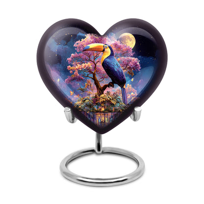 Blue Hornbill Reflection Cremation Urns for Human Ashes - 10-inch, 200 cu in - Yatskia