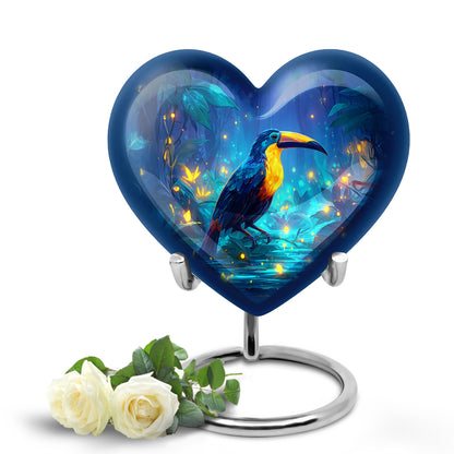 Blue Exquisite Hornbill Memorial Urn for Ashes - 10-inch, 200 cu in - Yatskia