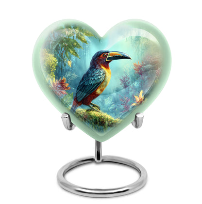 Teal Beloved Hornbill Cremation Urns for Human Ashes - 10-inch, 200 cu in - Yatskia