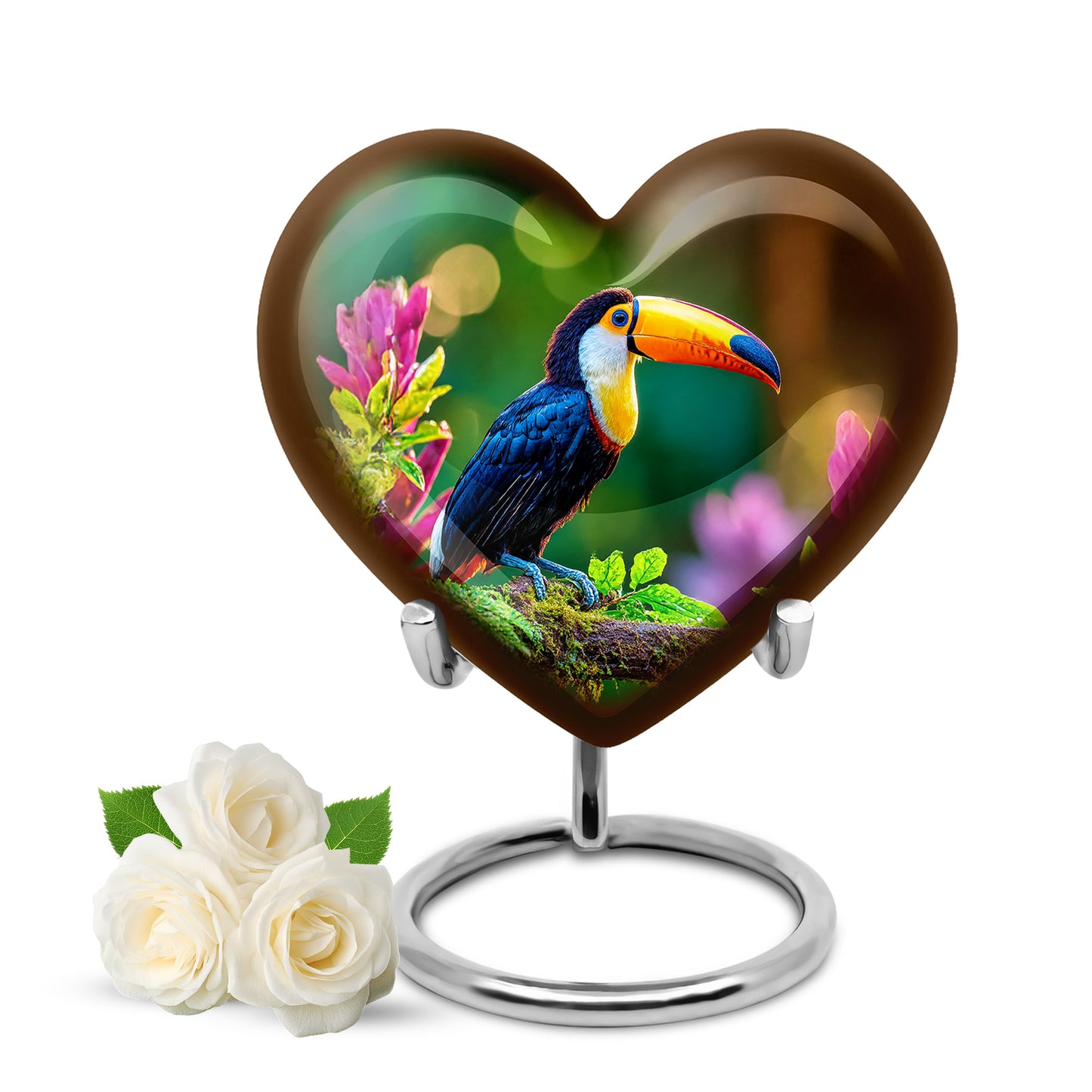 Resplendent Yellow Hornbill Cremation Urn for Ashes - 10-inch, 200 cu in - Yatskia