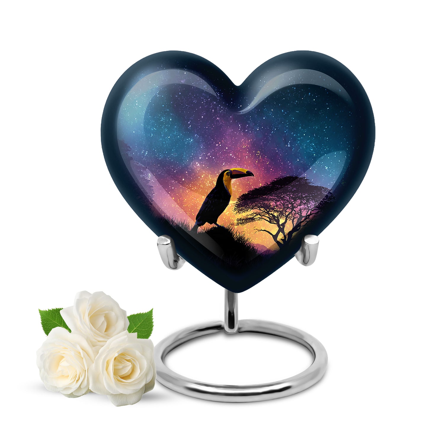 Personalized Blue Hornbill Cremation Urns for Ashes - Enchanting 10-inch - Yatskia