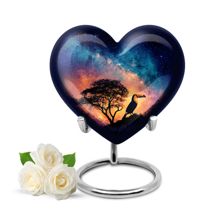 Personalized Hornbill Cremation Urns - Wondrous Blue 10-inch, 200 cu in - Yatskia