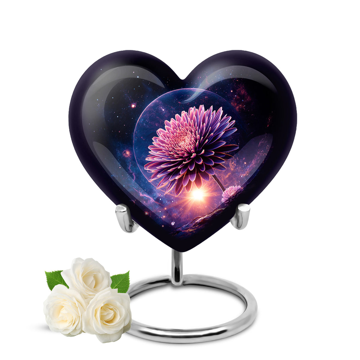 Everlasting Black Daisy Sentinel Urn for Human Ashes - Yatskia