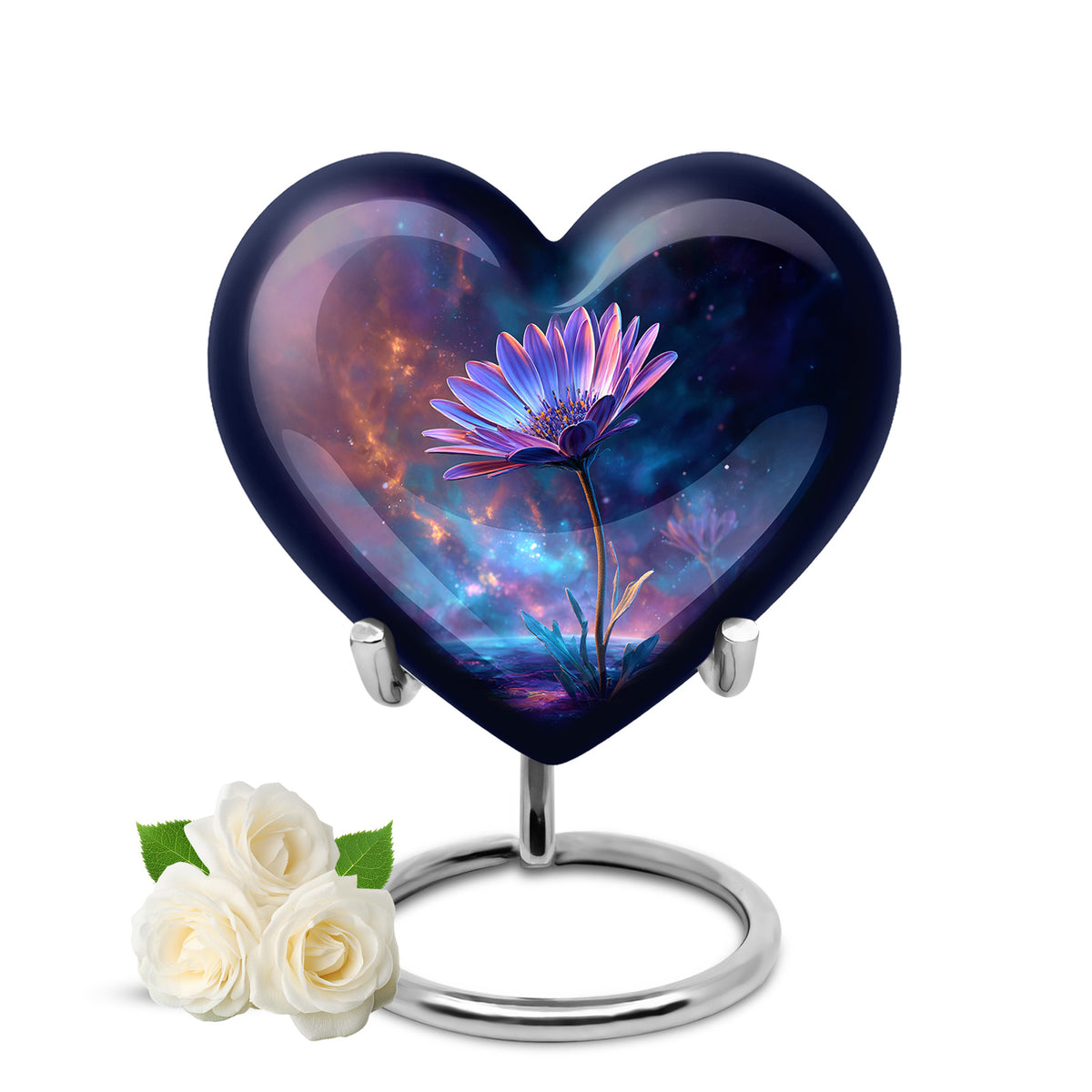 Hallowed Daisy Cremation Urns for Human Ashes - Blue - Yatskia
