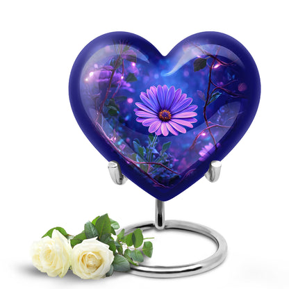 Personalized Seraphic Daisy Cremation Urns - Blue 10-inch, 200 cu in - Yatskia
