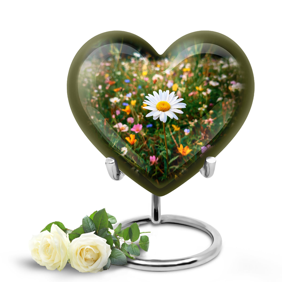 Personalized Daisy Cremation Urns - Wondrous Green - Yatskia
