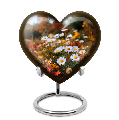 Gold Daisy Guardian Cremation Urns for Human Ashes - 10-inch, 200 cu in - Yatskia