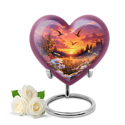Blue Daisy Cremation Urns - Enduring Comfort 10-inch, 200 cu in - Yatskia