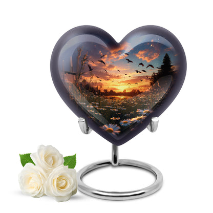 Timeless Blue Daisy Cremation Urn for Ashes - Yatskia
