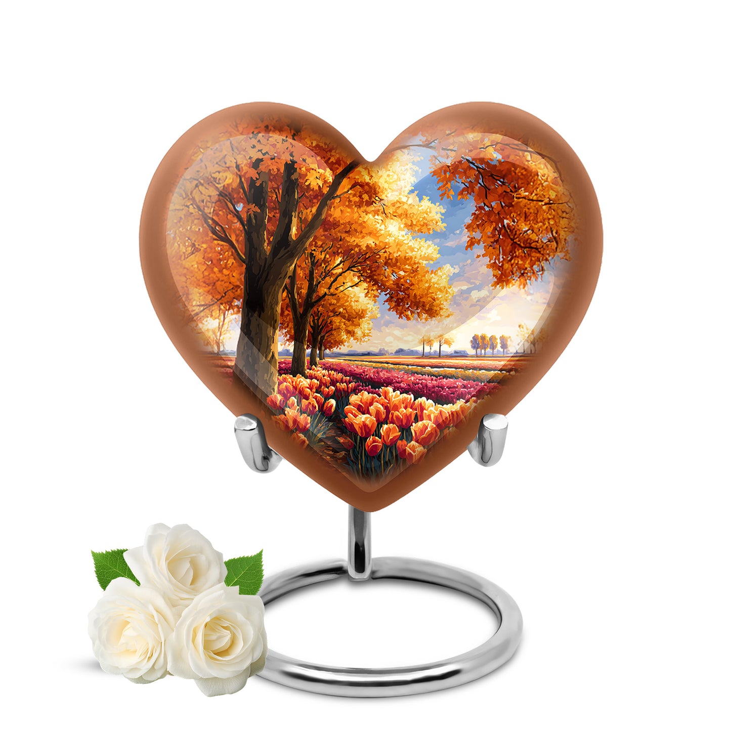 Personalized Garden Tulip Cremation Urns - Wondrous Gold 10-inch, 200 cu in - Yatskia