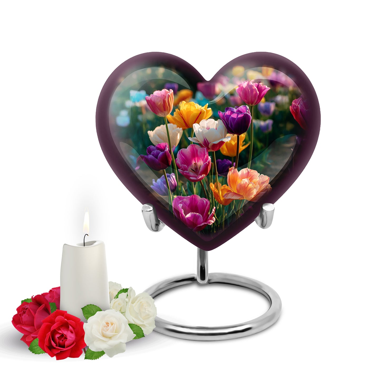 Personalized Green Garden Tulip Cremation Urns for Ashes - Captivating 10-inch - Yatskia