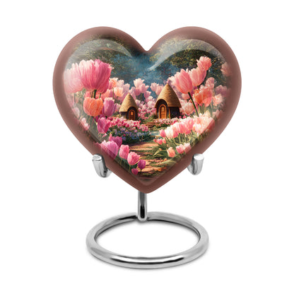 Black Resounding Garden Tulip Memorial Urn for Ashes - 10-inch, 200 cu in - Yatskia