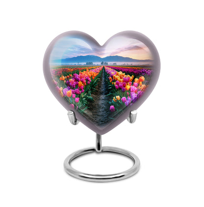 Personalized Garden Tulip Cremation Urns - Tranquil Blue 10-inch, 200 cu in - Yatskia