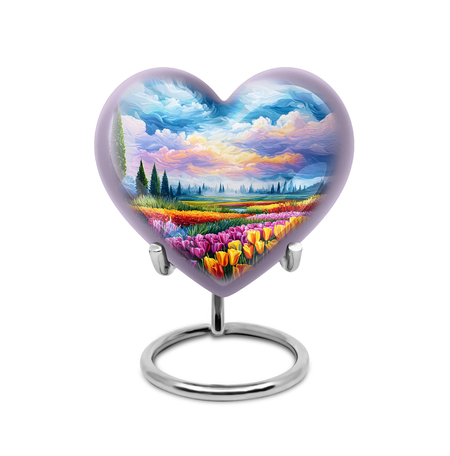 Personalized Elegant Garden Tulip Cremation Urns - Blue 10-inch, 200 cu in - Yatskia