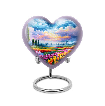 Personalized Elegant Garden Tulip Cremation Urns - Blue 10-inch, 200 cu in - Yatskia