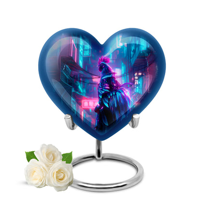 Graceful Blue Hen Solace Urn for Human Ashes - 10-inch, 200 cu in - Yatskia