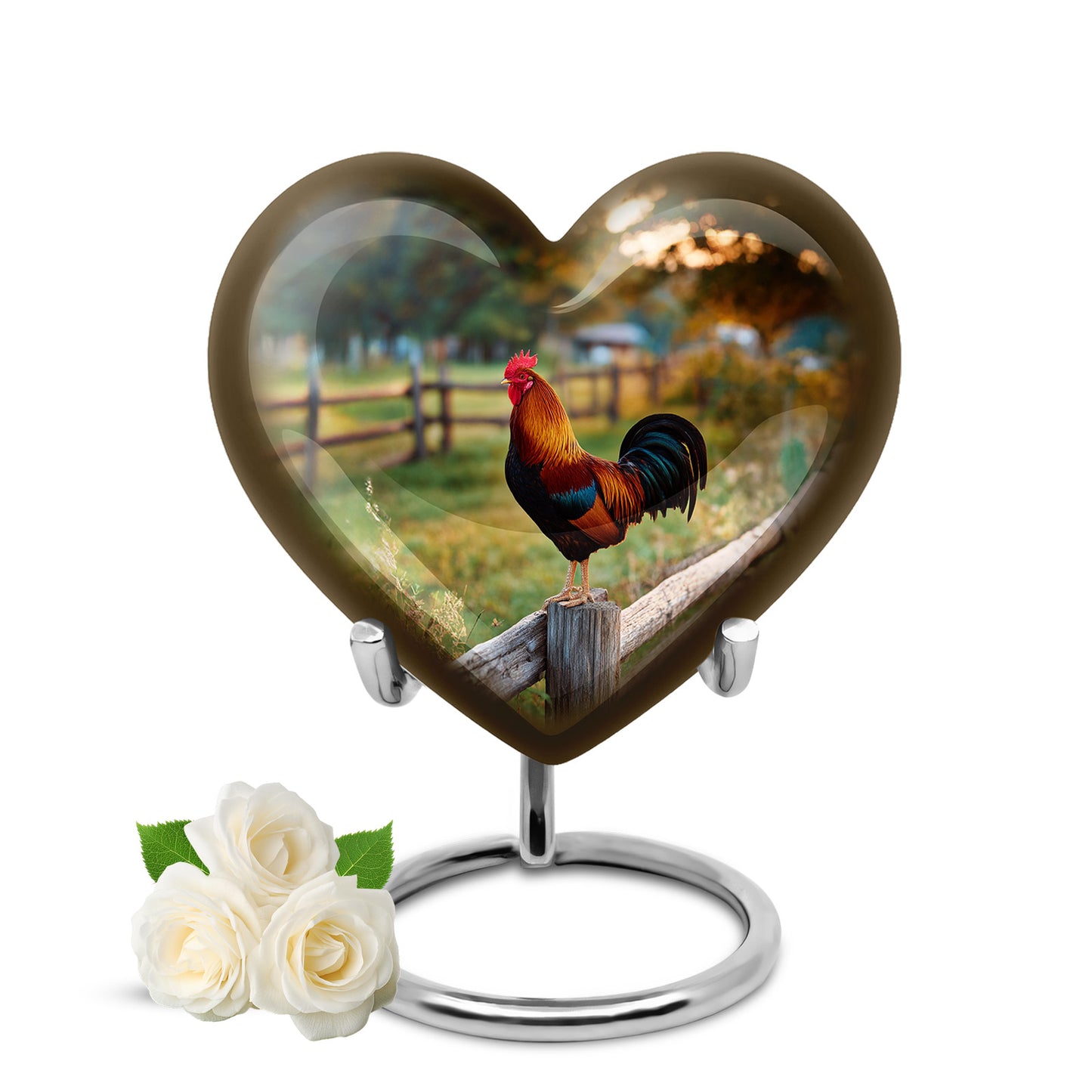 Gold Exquisite Hen Memorial Urn for Ashes - 10-inch, 200 cu in - Yatskia