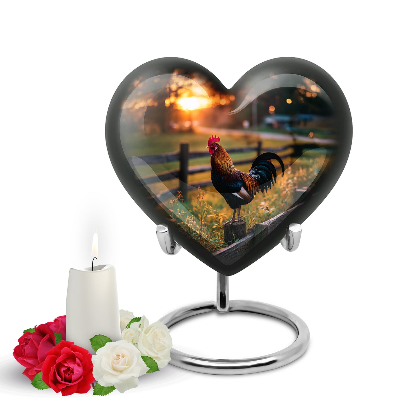 Sublime Hen Cremation Urns for Human Ashes - Black 10-inch - Yatskia