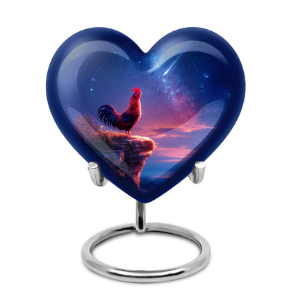 Blue Breathtaking Hen Memorial Urn for Ashes - 10-inch, 200 cu in - Yatskia