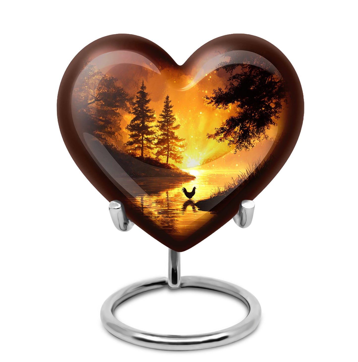 Personalized Hen Cremation Urns - Eminent Red 10-inch, 200 cu in - Yatskia