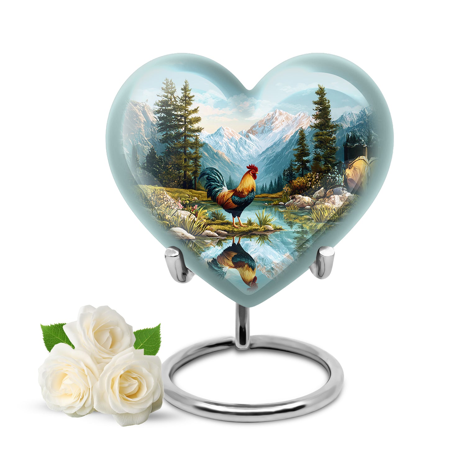 Personalized Eternal Hen Cremation Urns - Teal 10-inch, 200 cu in - Yatskia
