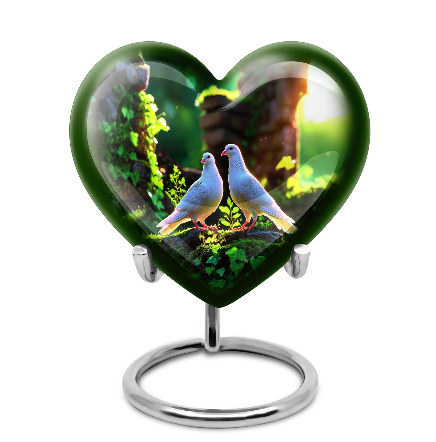 Personalized Green Dove Cremation Urns for Ashes - Majestic 10-inch - Yatskia