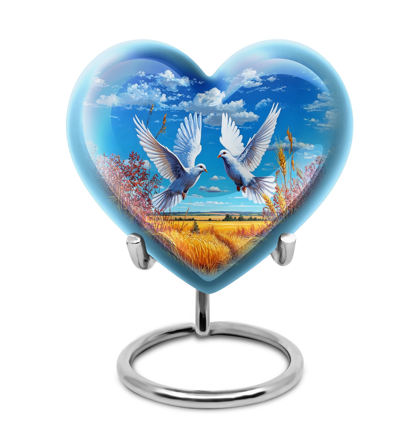 Personalized Eternal Dove Cremation Urns - Blue 10-inch, 200 cu in - Yatskia
