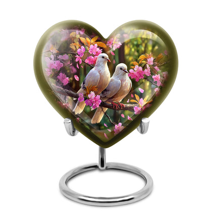 Black Dove Reflection Cremation Urns for Human Ashes - 10-inch, 200 cu in - Yatskia
