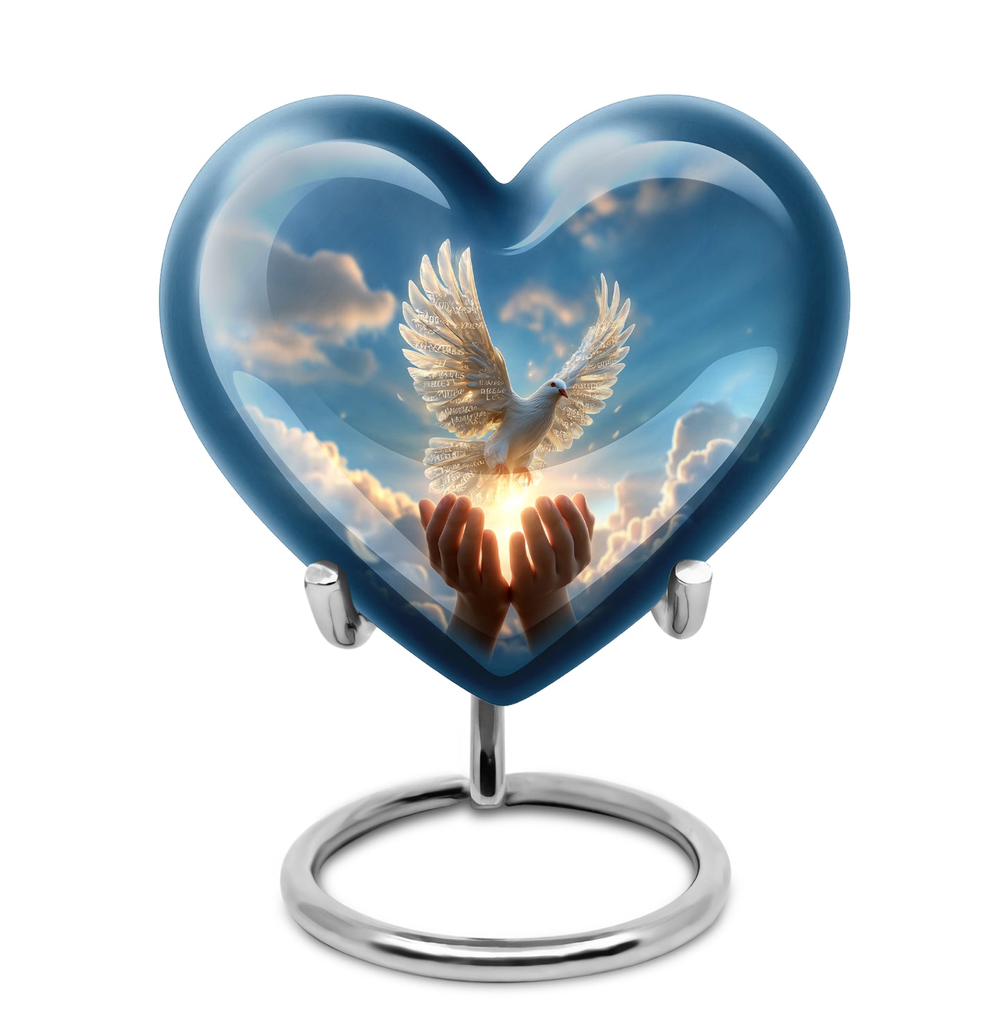Personalized Dove Cremation Urns - Pristine Blue 10-inch, 200 cu in - Yatskia