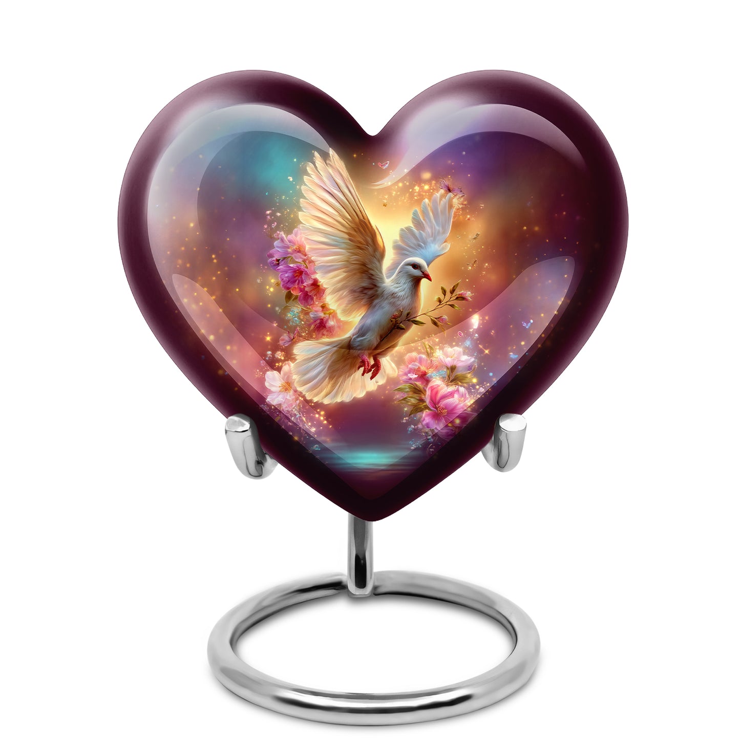 Radiant Dove Memorial Cremation Urns - Blue 10-inch, 200 cu in - Yatskia