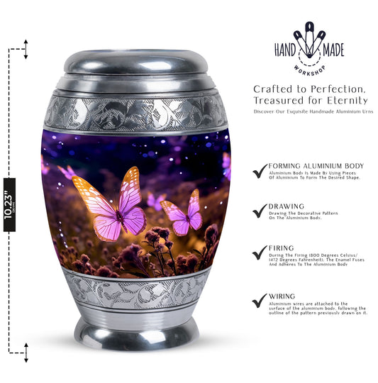 Colorful butterfly cremation urn for adults to preserve funeral ashes