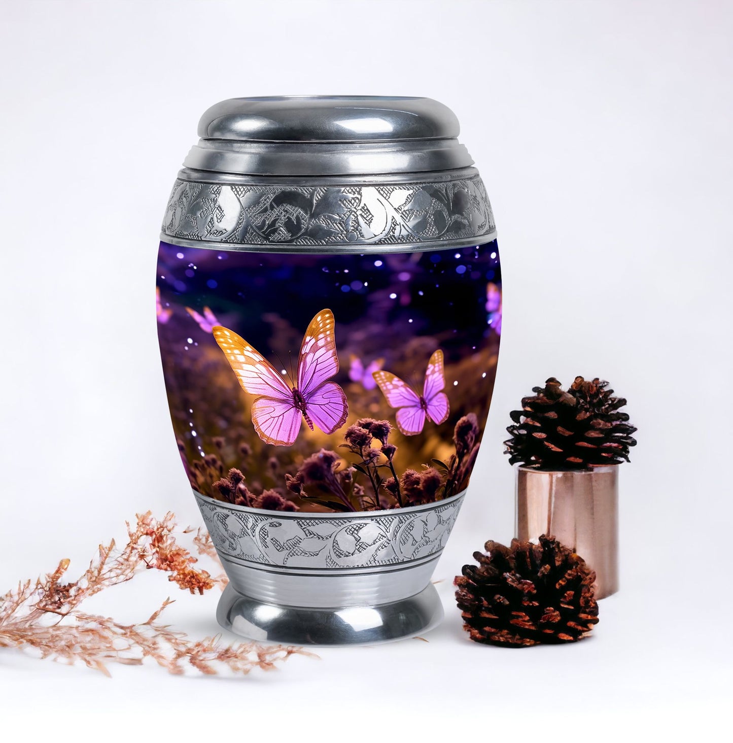 Colorful butterfly cremation urn for adults to preserve funeral ashes