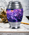 Aesthetic Purple Butterfly Urn, an ideal burial ashes container for adults.