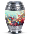 Charming funeral urn for women demonstrating colorful butterflies symbolizing spirit ascension, excellent for human ashes storage