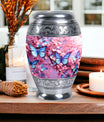 Large 3-inch Colorful Butterflies Urn.