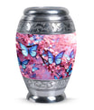 Large 3-inch Colorful Butterflies Urn.