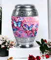 Large 3-inch Colorful Butterflies Urn.