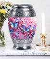 Large 3-inch Colorful Butterflies Urn.