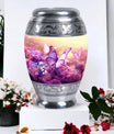 Colorful Butterflies Cremation Urn in classic design.