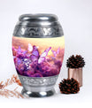 Colorful Butterflies Cremation Urn in classic design.